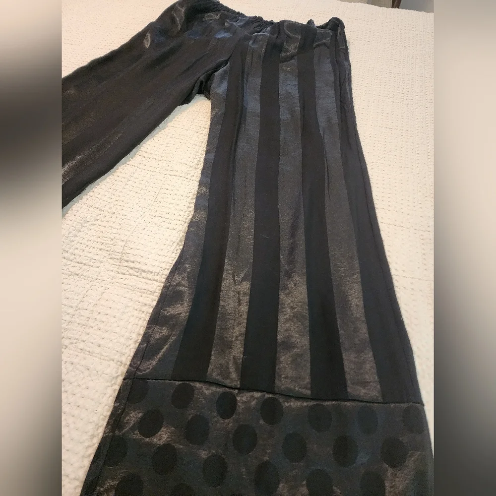 Victoria'a Secret NWT Black Striped Wide-Leg Palazzo Pants Silky Coquette XL